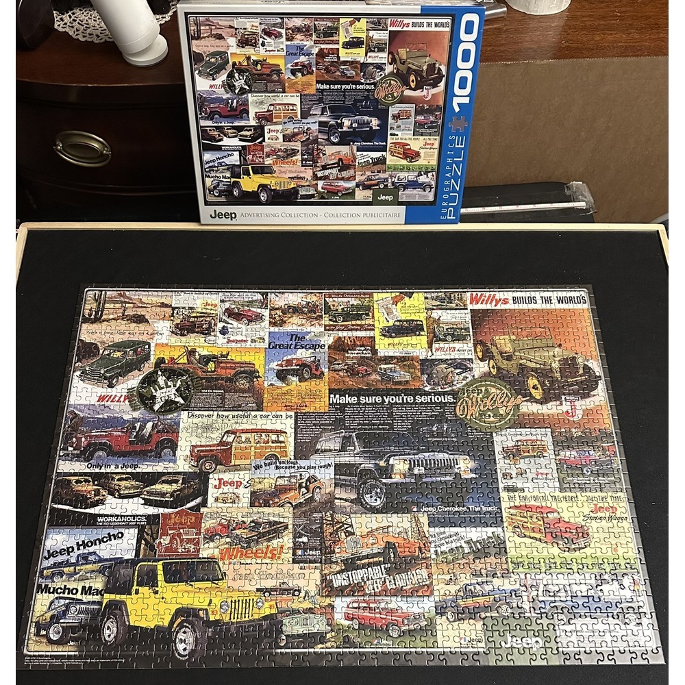 Eurographics 1000 PC Puzzle Jeep Advertising Collection Complete - Picture 1 of 8